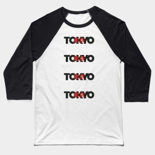 Tokyo simple Typography Design Baseball T-Shirt